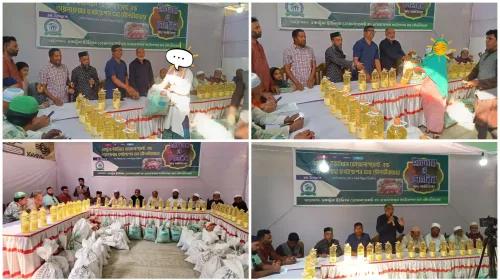 প্রবাসীদের অর্থায়নে মৌলভীবাজার একাটুনা ইউনিয়ন ফাউন্ডেশনের ৪ শত পরিবারের মধ্যে খাদ্যসামগ্রী