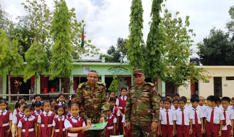 নানিয়ারচর জোন কর্তৃক স্কুল শিক্ষার্থীদের মাঝে শিক্ষা সামগ্রী বিতরণ