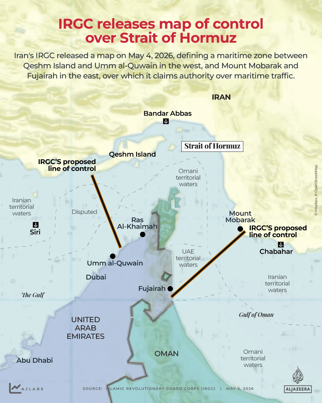 ইন্টারেক্টিভ - IRGC হরমুজ প্রণালীর উপর নিয়ন্ত্রণের মানচিত্র প্রকাশ করেছে - 5 মে, 2026-1777975253
