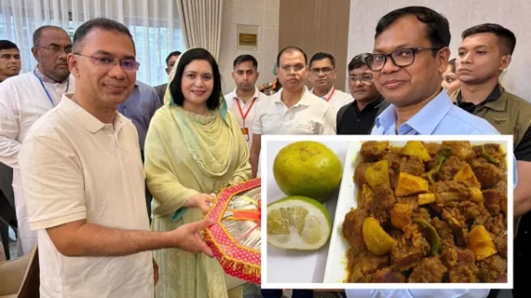 সিলেটে এসে সাতকরা দিয়ে গরুর মাংস খেলেন প্রধানমন্ত্রী