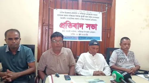 সাংবাদিক সাব্বিরের বিরুদ্ধে মিথ্যা,মানহানিকর বক্তব্যের প্রতিবাদ জানিয়েছে তাহিরপুর উপজেলা প্রেসক্লাব