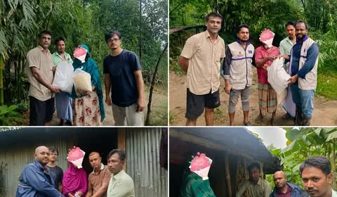 ইয়াংছায় পাহাড় ধসে বাড়ি হারানো ১০ পরিবারের পাশে প্রশাসন ও জনপ্রতিনিধি, খাদ্য সামগ্রী সহায়তা