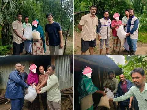 ইয়াংছায় পাহাড় ধসে বাড়ি হারানো ১০ পরিবারের পাশে প্রশাসন ও জনপ্রতিনিধি, খাদ্য সামগ্রী সহায়তা