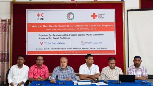 বাংলাদেশ রেড ক্রিসেন্ট সোসাইটি-খুলনা জেলা ইউনিটের উদ্যোগে তাপদাহের স্বাস্থ্য ঝুঁকি বিষয়ক আগাম কার্যক্রমের প্রশিক্ষন শীর্ষক ০৩ দিন ব্যাপী এক প্রশিক্ষণ কর্মশালার উদ্বোধন