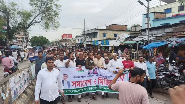 পরিকল্পিত সন্ত্রাসের প্রতিবাদে সাপাহারে বিএনপির সমাবেশ ও মিছিল