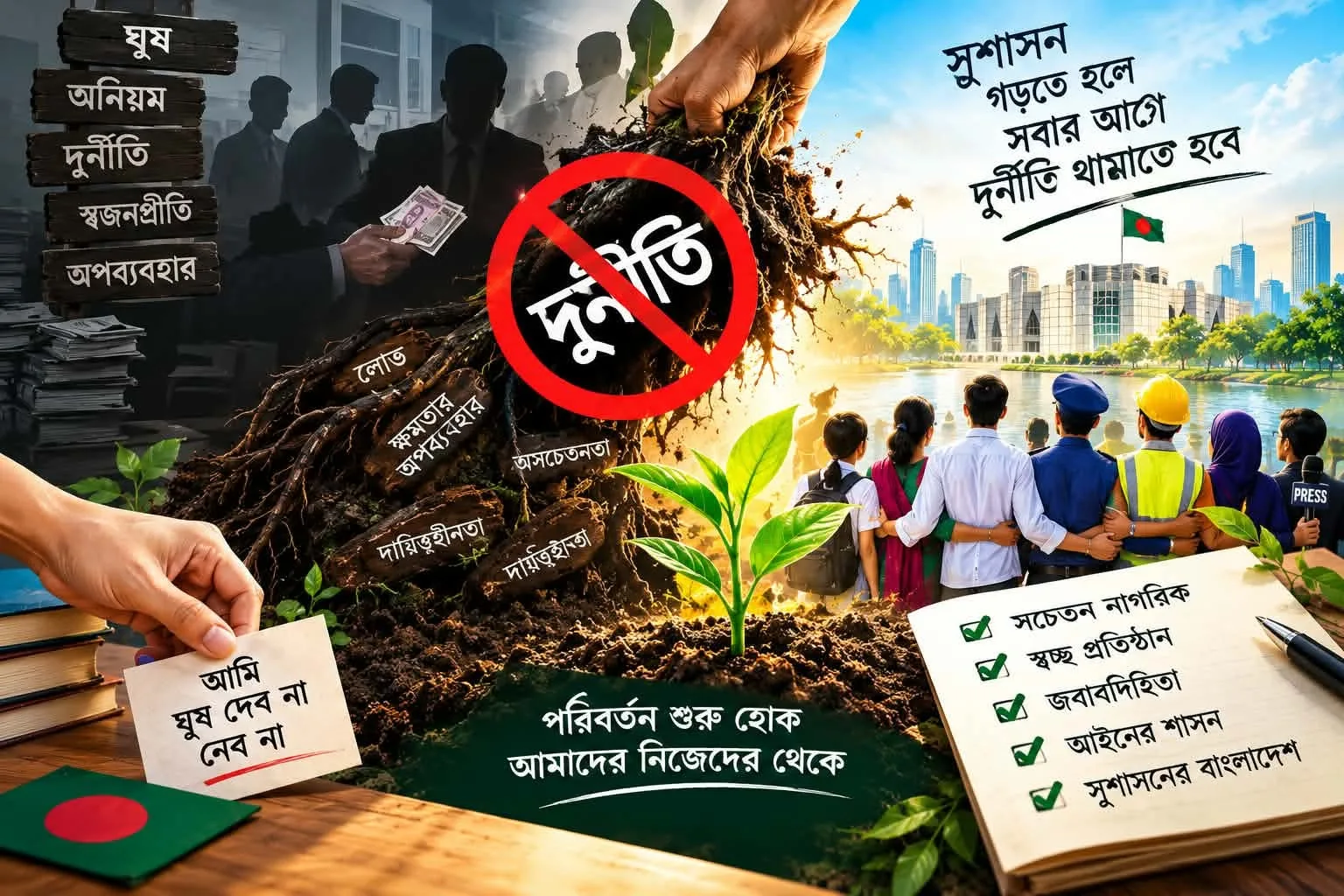দুর্নীতি নয়, চাই জবাবদিহি ও সুশাসন