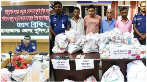 ঠাকুরগাঁওয়ে সৌহার্দ্য ফার্মেসিতে চুরি হওয়া ১৭ লাখ টাকার ওষুধ উদ্ধার